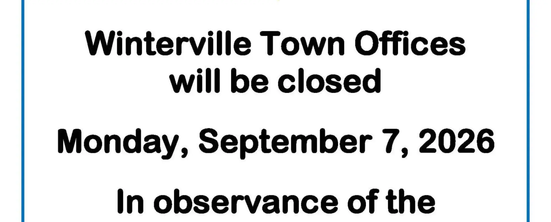 Town Offices Closed