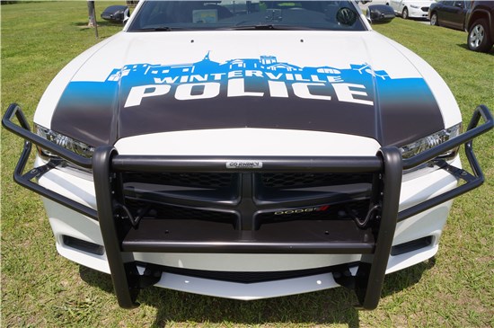 Cop car front view